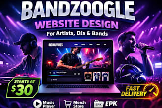 design bandzoogle website, music website for artists djs bands