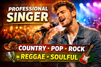 sing country music professionally or pop, rock, reggae or soulful music