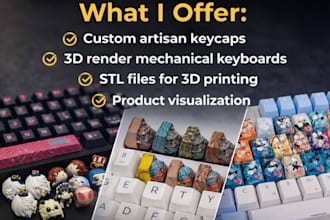 sculpt premium artisan keycaps and 3d render mechanical keyboard artisan keycaps