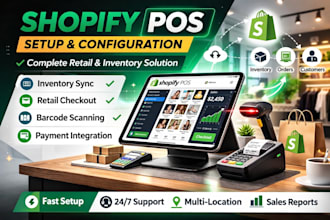 setup shopify pos, inventory sync, retail checkout and store configuration