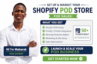 reate shopify pod store with printful printify and marketing setup