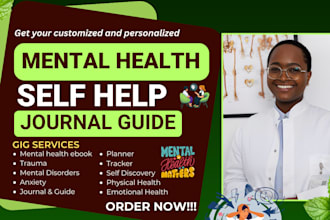 write mental health ebook, self help journal, journal ebook guide amazon KDP