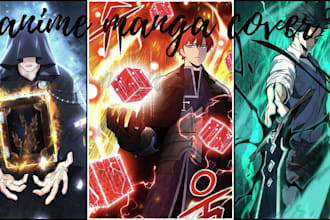 draw anime manga art webtoon cover light manwha graphic novel book cover
