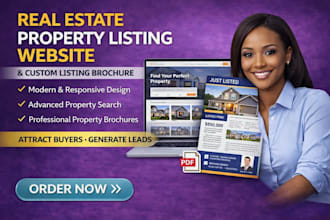 build real estate property listing website with custom feature listing brochure