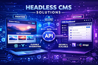 develop headless cms, strapi, directus, sanity, react for your website or app