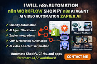 n8n automation n8n workflow shopify n8n ai agent ai video automation zapier ai
