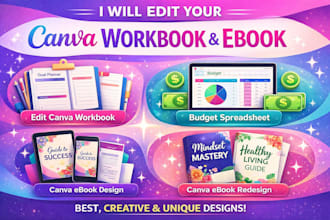 format edit redesign canva ebook canva ebook design canva workbook canva journal