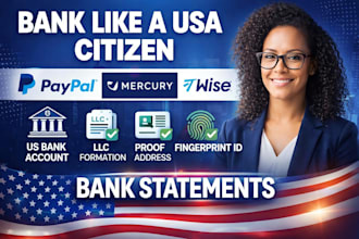 open mercury bank with llc, physical address USA bank creation for non USA