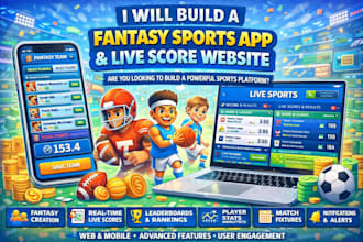 build sport bet app fantasy sport app sport bet website live score website