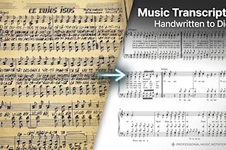 transcribe or transpose your music to musescore and professional sheet music