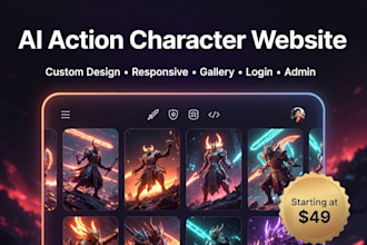 create ai website for your nsfw images and videos, war, fight character website