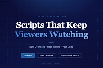 write engaging SEO optimized youtube scripts that get subscribers