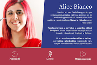copywriter, editor e correttrice di bozze romanzi