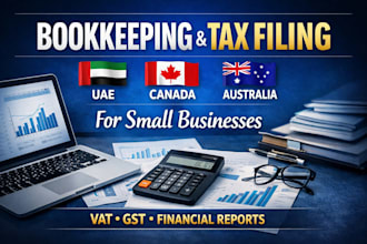 do bookkeeping and tax filing for uae canada and australia small businesses