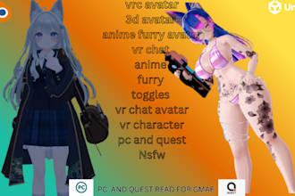 custom vrchat avatar vr character vrc avatar, nsfw 3d model vr chat humanoid
