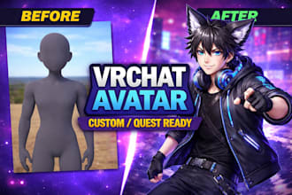 create a custom vrchat avatar vrc avatar for your pc and quest compatible