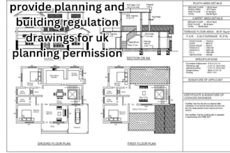 provide planning and building regulation drawings for uk planning permission