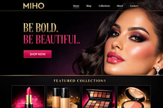 build makeup studio shopify lipstick store cosmetic store makeup academy website
