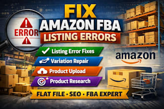 fix amazon fba listing error product upload variation store research hunting