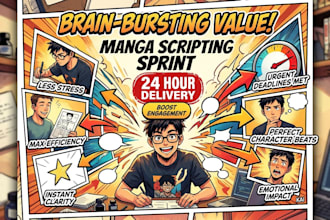 write a professional manga script with panel beats and artist notes