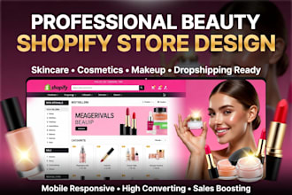 build beauty shopify store, lucrative skincare website, cosmetics shopify store