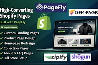 build pagefly, shopify landing page, one product store, gempages landing page