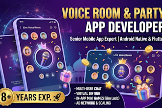 develop a professional voice chat room and social party app