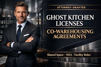 draft a commercial ghost kitchen or co warehousing license agreement