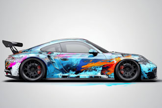design 3d vehicle car wrap, motorhome, rv, caravan