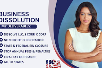 dissolve llc, s corp, c corp, non profit corporation, close ein, dissolve state