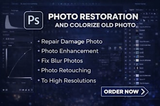 do photo restoration photo enhancement colorize old photos restore damage photos