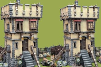 sculpt 3d house diorama miniature terrain fortress castle stl for 3d printing