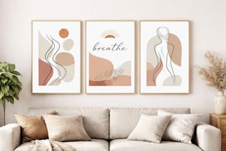 create a set of modern minimalist posters