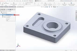 design cnc machining parts in solidworks for manufacturing, machanical engineer