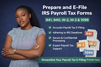 prepare and efile irs payroll tax forms 941, 940, w2, w3, 1099