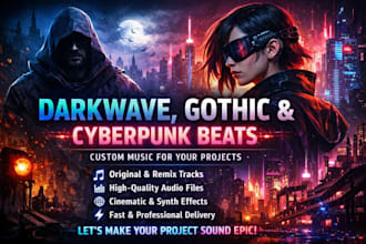 create darkwave synth, goth cyberpunk beats for your project