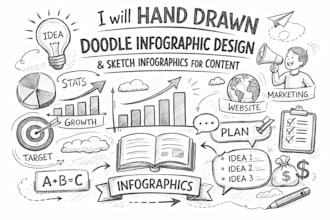 hand drawn doodle infographic design sketch custom infographics for content