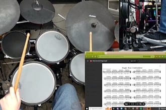 transcribe a metal drum part and teach it in a video lessons