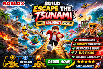 build escape tsunami, escape the tsunami on roblox, using brainrots and fix bugs