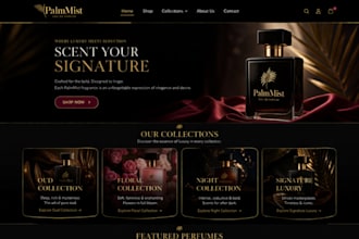 design perfume shopify scent store fragrance website oud store perfume website