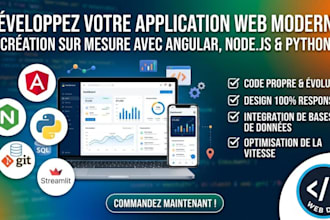 develop a professional full stack angular and nodejs web application
