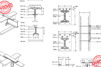 design modern steel, glass and wood staircase railing with 2d cad drawings
