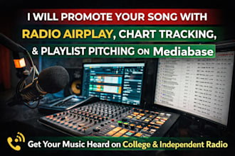 promote your song with radio airplay, chart tracking and playlist pitching