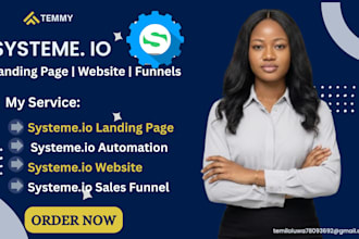 build systeme io sales funnel, systeme io website and landing page