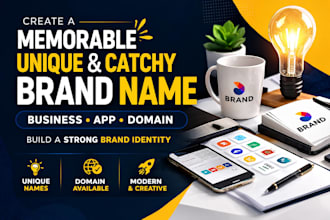 provide memorable unique short domain name app name business name brand identity