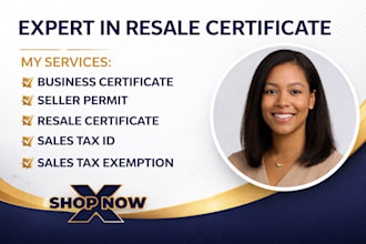 handle resale certificate, sale tax registration, and tax return filling