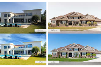 do professional real estate photo editing, hdr blending and sky replacement