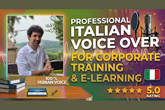 record a professional italian voice over for corporate training