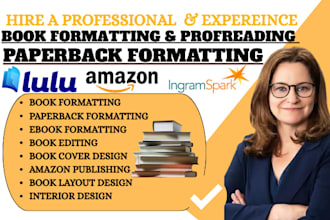 do book formatting, paperback formatting, kindle ebook formatting for amazon KDP