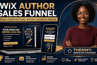 design a wix author sales funnel and book launch landing page